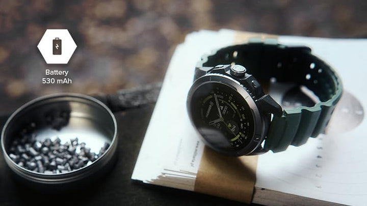 Hammer Watch 2 Military Edition, GPS, ecran AMOLED Gorilla Glass de 1,5 inch, baterie mare de 530 mah până la 15 zile de funcționare la o singură încărcare, rezistență 5 ATM, buton SOS, lanternă LED