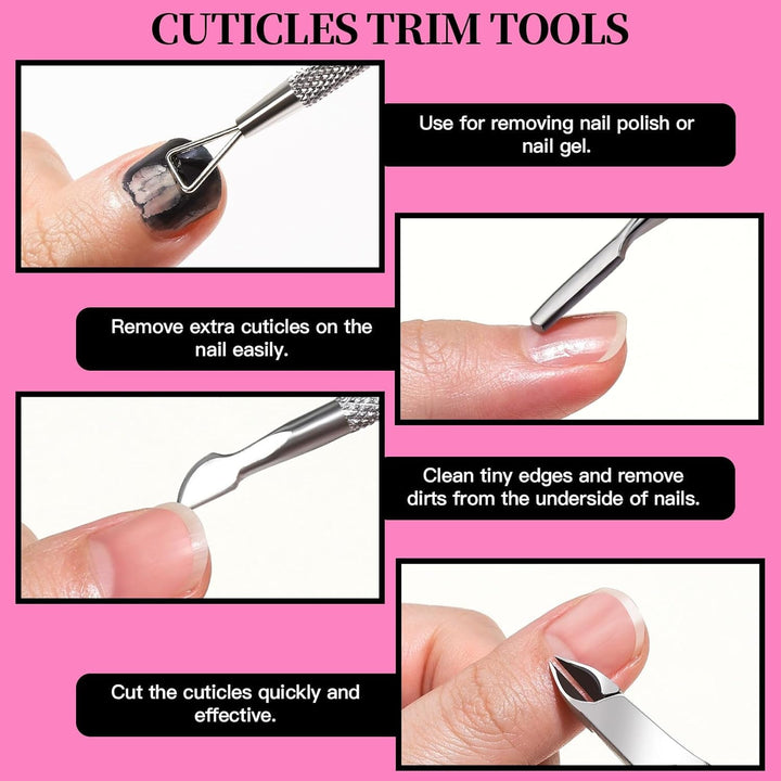 FANDAMEI Maniküre Set, Buffer Für Nägel, Nagelfeile 100/180, Nagelfeilen Für Gelnägel, Nagelhautschieber, Buffer Für Gelnägel, Feilen Für Gelnägel, Nagelzange, Nagelfeilen Set, Maniküre & Pediküre Set