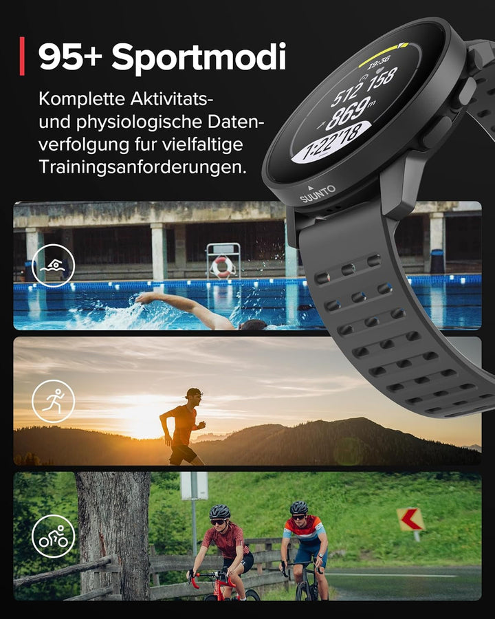 Ceas multisport SUUNTO 9 Peak Pro - Smartwatch robust în aer liber, ecran din sticlă de safir și 100 m rezistent la apă, ușor și subțire, GPS precis, durată lungă de viață a bateriei, măsurare a ritmului cardiac la încheietură