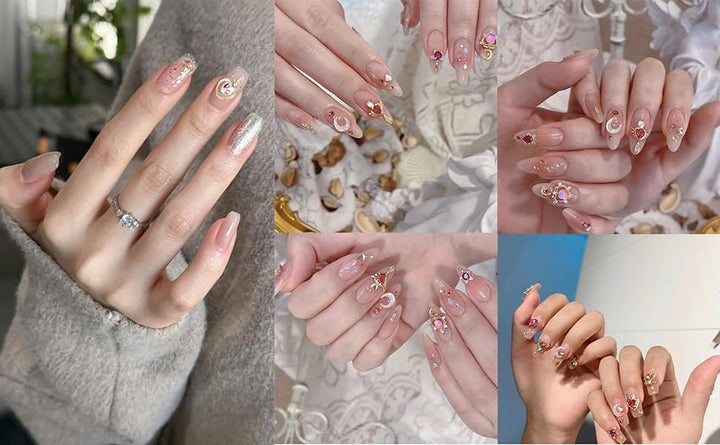 24 Stück Nagel-Charms, Y2K-Legierung, Nail Art, Strass-Charms, 3D-Herz, Schleife, Schmetterling, Charm Mit Strasssteinen, Kirsch-Nagel-Edelsteinen, Glänzender Schmuck
