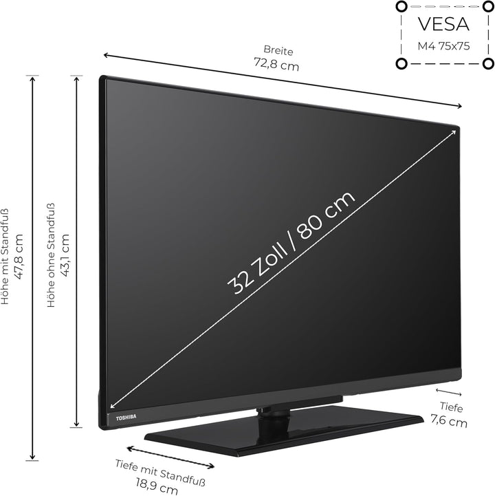 Toshiba 32 Zoll Fernseher Fire TV (Full HD, HDR, Smart TV, Triple-Tuner, Alexa Built-In, Bluetooth) 32LF3F63DAZ