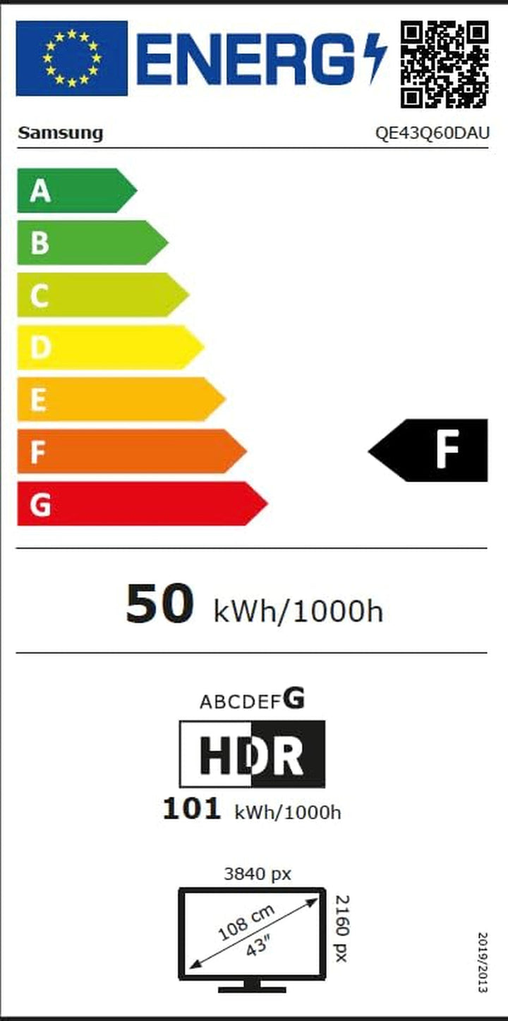 Samsung QLED 4K Q60D 43 Zoll Fernseher (QE43Q60D, 2024 Modell), Quantum-Dot-Technologie, Quantum HDR, Airslim Design - Smart TV [2024]