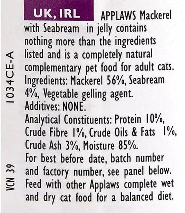 Applaws Natural Wet Cat Food, Multipack Selecție de pui și pește în jeleu, cutii de 70 g (pachet de 12)