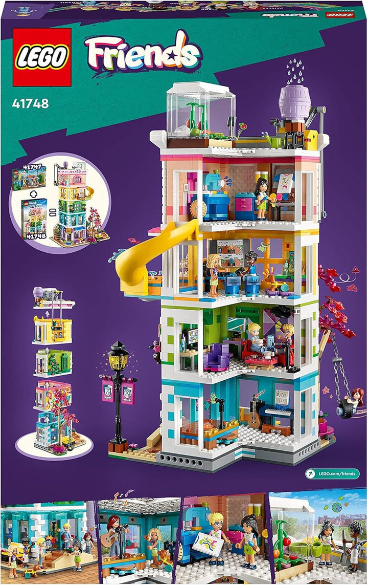 LEGO 41748 Friends Heartlake City Community Centre, clădire modulară cu studiouri de artă și de înregistrare, cameră de joacă cu 6 mini păpuși, inclusiv Pickle The Dog, jucărie pentru copii