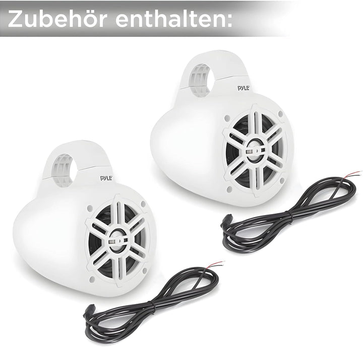 Pyle Subwoofer Outdoor Lautsprecher Boxen, Musikbox – Marine Speaker, Outdoor Box – Wasserdichte Box Outdoor Subwoofer 300W Als Auto Lautsprecher Oder Boot Marine Lautsprecher Als 2-Wege-Lautsprecher