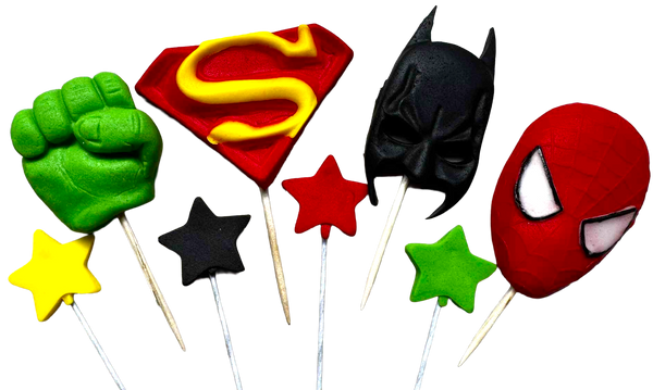Set 8 decorazioni commestibili, super eroi