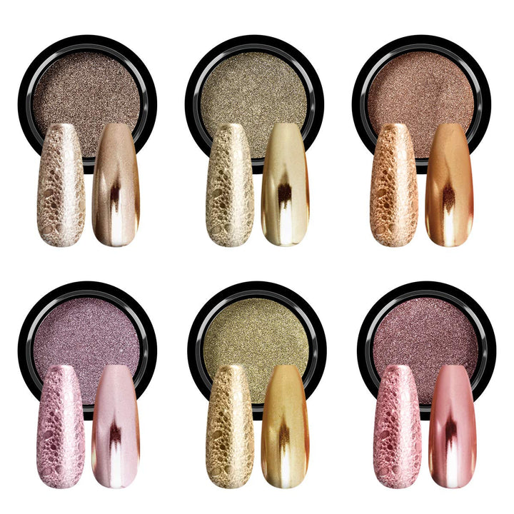 Set pudră unghii Saviland Chrome – Pudră unghii Chrome Laser roz efect oglindă Nail Art cu laser, sclipici pentru unghii manichiură pudră decorativă cu bețișoare de burete, pudră sclipici pentru unghii salon de unghii
