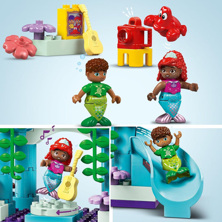 LEGO DUPLO | Disney Ariel's Magical Underwater Palace, jucărie educativă pentru Ariel sirena, castel subacvatic pentru copii cu vârsta de peste 2 ani 10435