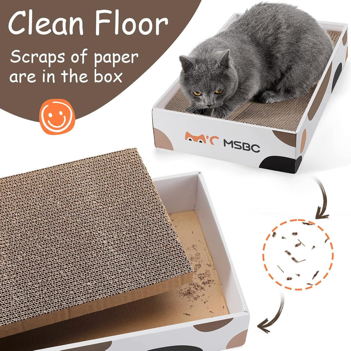 HAPPY HACHI, 3 buc. scânduri de zgâriat pentru pisici cu carton tip catnip, robust, față-verso, pentru pat, mobilier, pachet de protecție