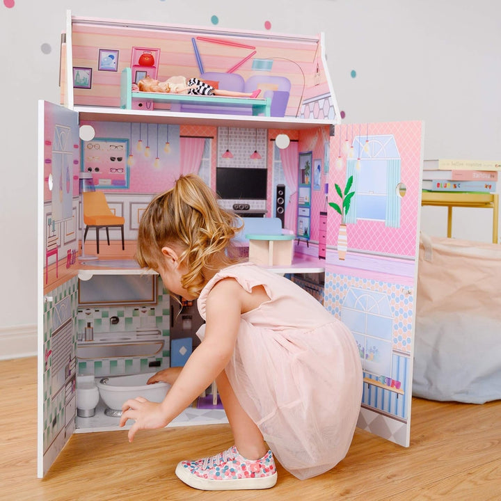 Olivias Little World Glasshouse Kids 12" Doll House & 10 Accesorii Pentru Păpuși 3.5" Multi Td-12518D