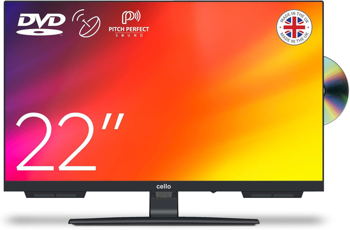 Cello C2224WSH 22" Zoll Full HD SMART Rahmenloser TV Triple Tuner (DVB-C/-S2/-T2) Bluetooth Webos by LG Pitch Perfect Lautsprecher Disney+ Netflix Kleine Räume [2024]