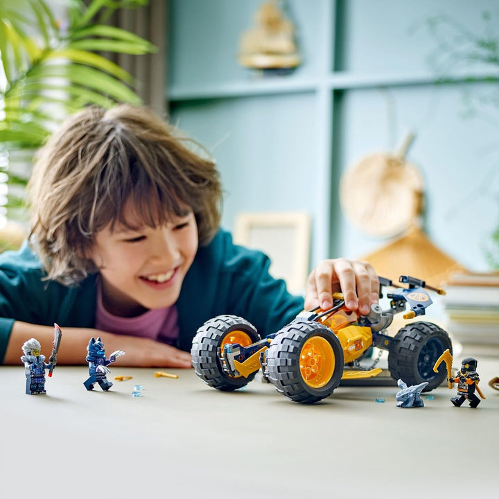 LEGO NINJAGO Arin's Ninja Off-Road Buggy, jucărie ninja cu mașină, dragon și 4 mini figurine, set de aventură cu model Buggy pentru copii, cadou de ziua de naștere pentru băieți și fete de la 7 ani 71811