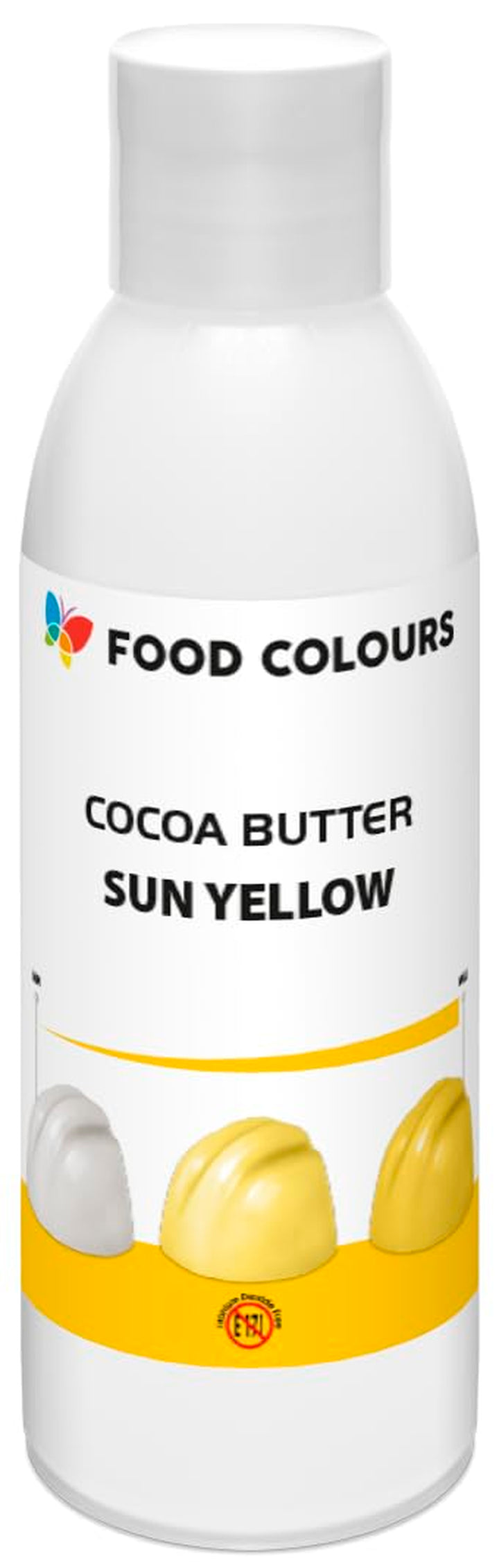 Food Colors Cocoa Butter SUN YELLOW 100 G Kakaobutterbasierte Lebensmittelfarbe Für Schokolade, Pralinen, Fette Massen Und Cremes