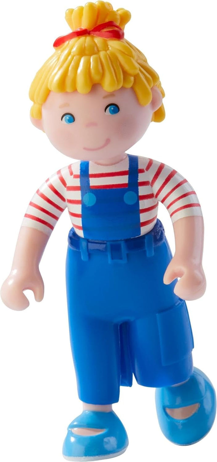 HABA 303672 - Little Friends - Conni | Mini păpușă drăguță de la 3 ani | Păpușă pliabilă durabilă din plastic pentru distracție de lungă durată în timpul jocului | Cadou pentru toți fanii Conni