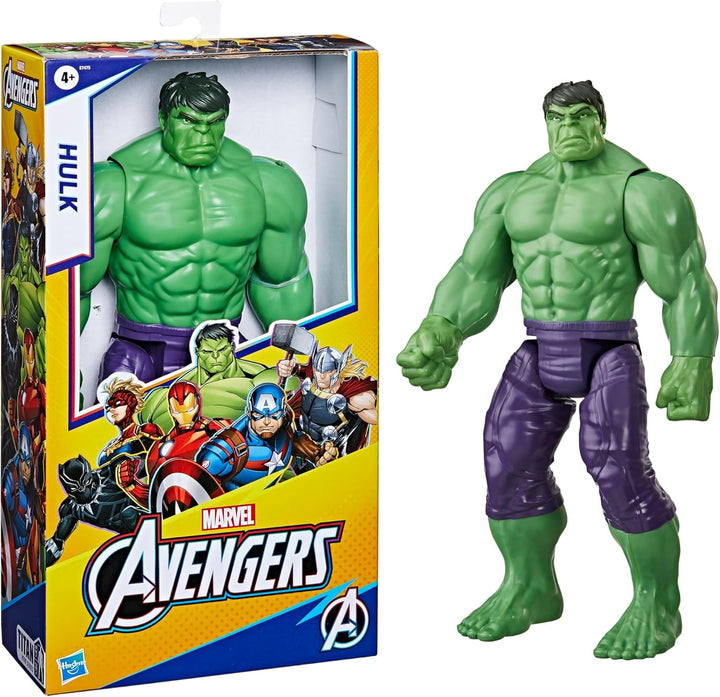Marvel Avengers Titan Hero Series Blast Gear Deluxe Hulk Action Figure, jucărie mare de 30 cm, pentru copii cu vârsta peste 4 ani, verde