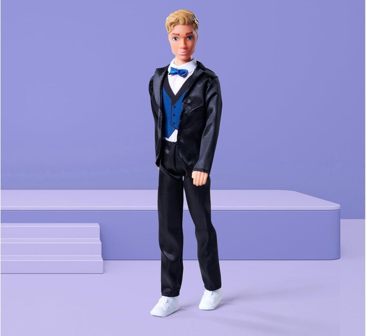 Simba 105733629 - Steffi Love Kevin Charming, păpușa de joacă poartă un costum elegant cu papion și vestă, 30 cm, de la 3 ani, albastru