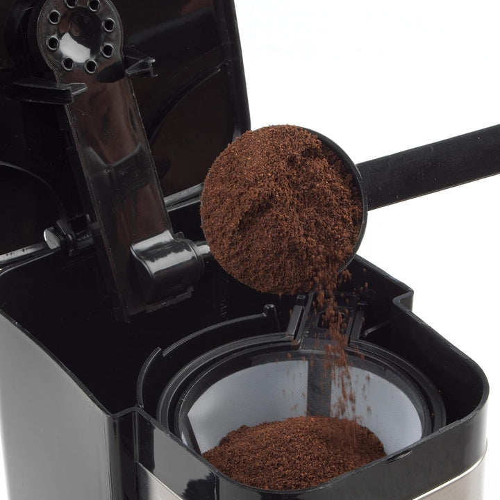 Cafetieră Salter pentru o singură ceașcă – Cafetieră cu filtru, filtru lavabil și reutilizabil, include o cană de călătorie din oțel inoxidabil de 420 ml. Prepară cafea în 3-4 minute, potrivită pentru cafea măcinată/capsule