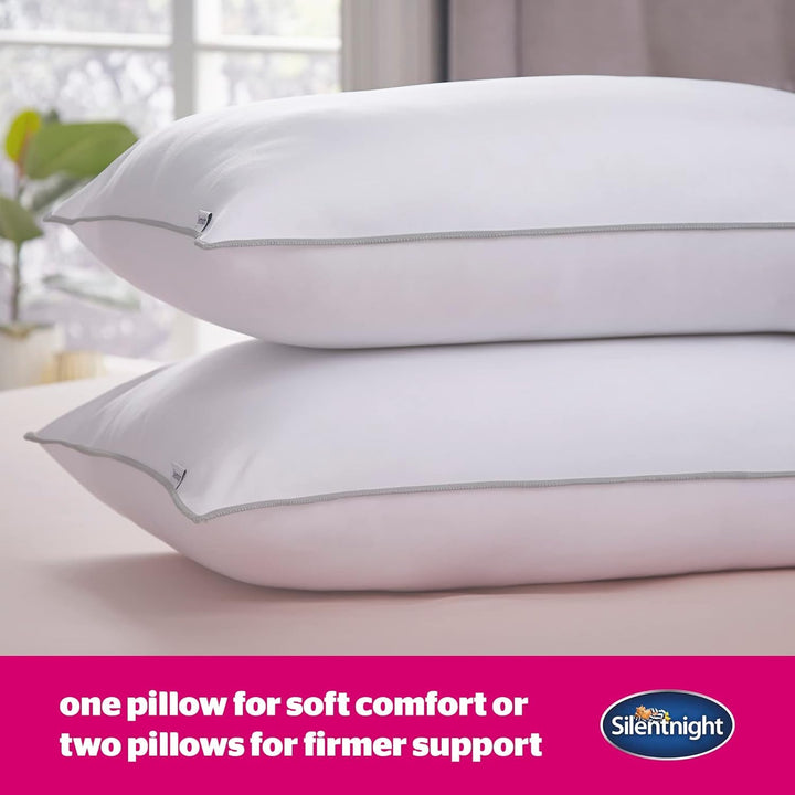 Pereche de perne de lux Silentnight Ultrabounce, microfibră, alb, pachet de 2, 2