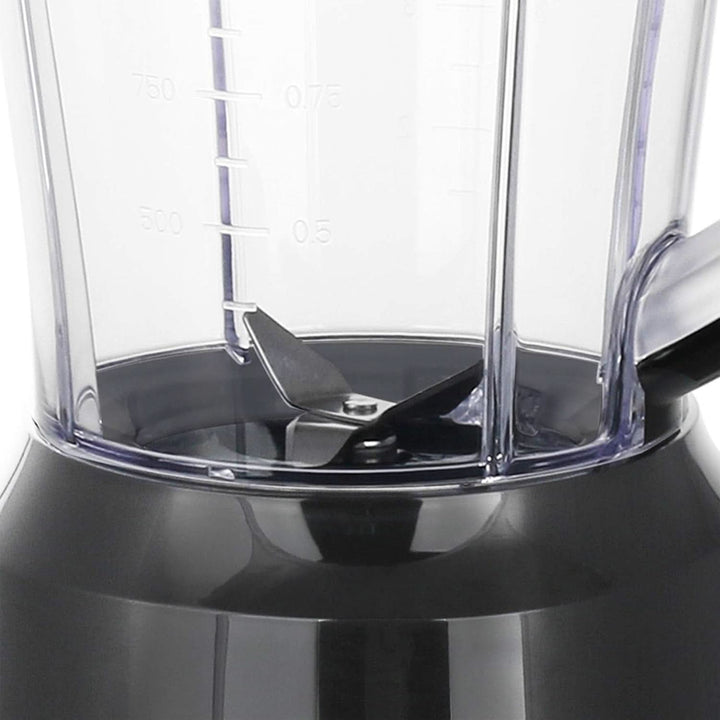 Emerio Standmixer BPA Frei Crush Ice Funktion 1.5L Behälter 2 Geschwindigkeiten + Pulse Funktion Messereinheit Aus Edelstahl Sicherheitsschalter Geschirrspülgeeignet 500 Watt BL-12816.8 Schwarz