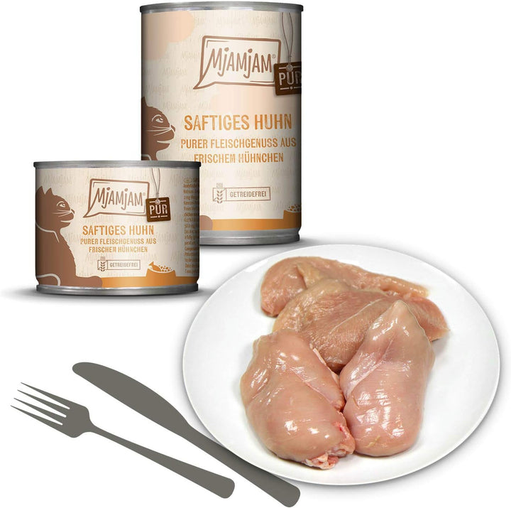 Mjamjam - Hrană umedă premium pentru pisici - Mixpaket V - Pure Meat Delight, pachet de 6 (6 X 800 G), fără cereale cu extra carne,Meaty