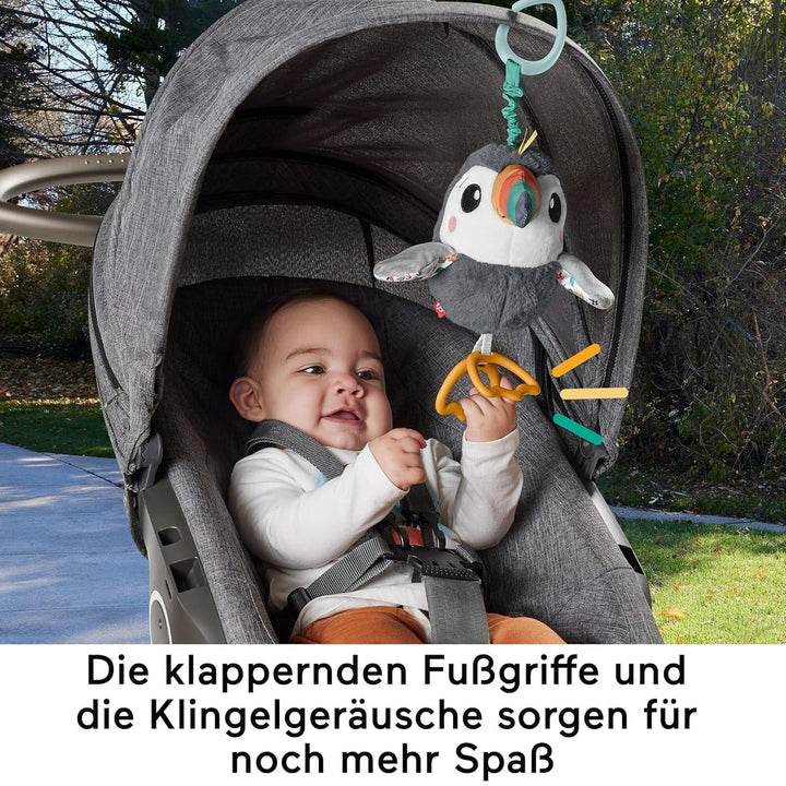 FISHER-PRICE Flap & Go Toucan - Jucărie de pluș pentru cărucior, promovează abilitățile motorii fine și senzoriale, pentru nou-născuți de la naștere, HNX66 Jucarii Bebe Naty Shop