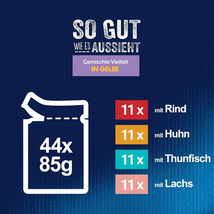 as good as it looks varietate mixtă în jeleu hrană umedă pentru pisici 44X85G săculeți (pachet cu 2)