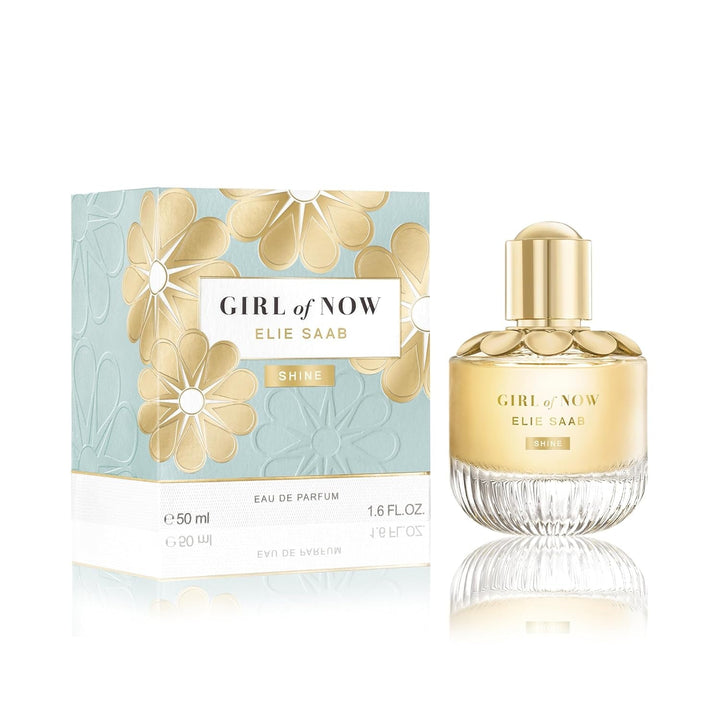 Elie Saab Girl of Now Shine 90 ml – Apă de parfum pentru femei – Parfum gurmand pudrat – Note de ananas, floare de migdal, vanilie și paciuli – Sticlă transparentă din sticlă