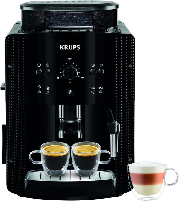 Mașină automată de espresso Krups YY8125FD Măcinător de cafea Beans cu presiune manuală (15 bar, duză de abur) Negru
