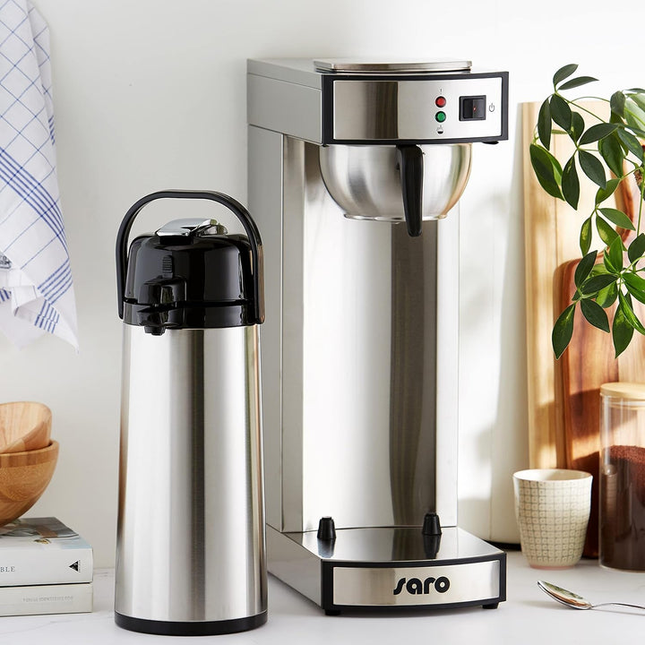 Espressor Saro, inclusiv vas cu pompă izolat din oțel inoxidabil – 2,2 l – Timp de preparare aprox. 5–6 min – Protecție la mersul în gol – 2,069 kW – Model THERMO 24