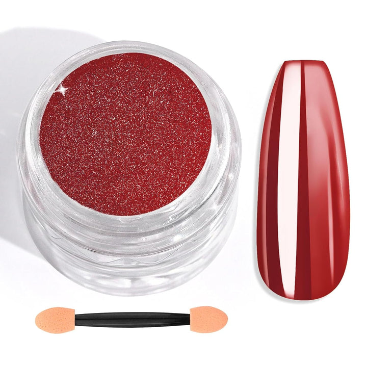 Set pudră unghii Saviland Chrome – Pudră unghii Chrome Laser roz efect oglindă Nail Art cu laser, sclipici pentru unghii manichiură pudră decorativă cu bețișoare de burete, pudră sclipici pentru unghii salon de unghii