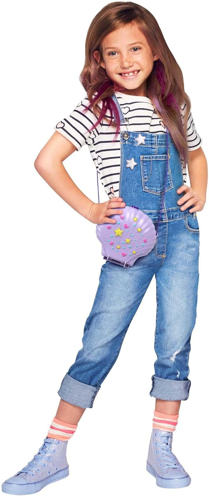 Sicriu Polly Pocket, sac de cochilie pentru înfășurat în jurul temei subacvatice, cu 2 păpuși și 1 submarin, jucărie sirenă Polly Pocket, jucărie de la 4 ani, GNH11