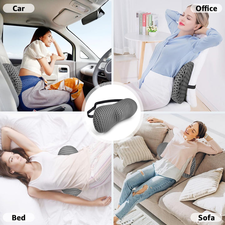 Pernă de susținere lombară Pernă lombară pat Pernă lombară din spumă de memorie Înapoi Pernă de susținere lombară ergonomică Pentru scaun de birou Scaun auto Pernă de susținere spate Cu curea reglabilă, Pentru scaun auto Pat