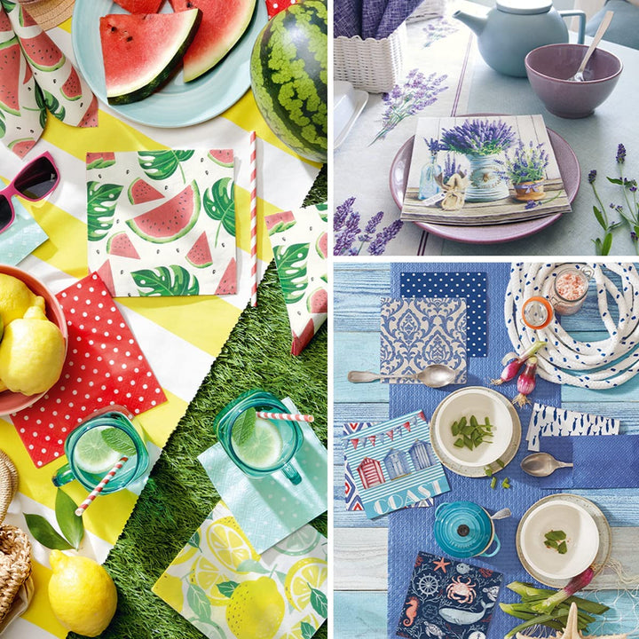 PAW - Șervețele 3 straturi (33 X 33 Cm) I 20 bucăți I Perfect pentru zilele de naștere ale copiilor, petreceri, comuniuni și sărbători I Șervețele de hârtie colorate cu motivul petrecerii I Animale, bucurie, petrecere - coarne de pădure