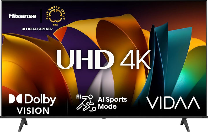 Hisense 43E6NT 108Cm (43 Zoll) Fernseher, 4K UHD Smart TV, Precision Colour, HDR, Dolby Vision, 60Hz, Triple Tuner DVB-C/S/S2/T/T2, Wifi, HDMI 2.1, Bluetooth, Alexa Built-In, Schwarz, [2024]