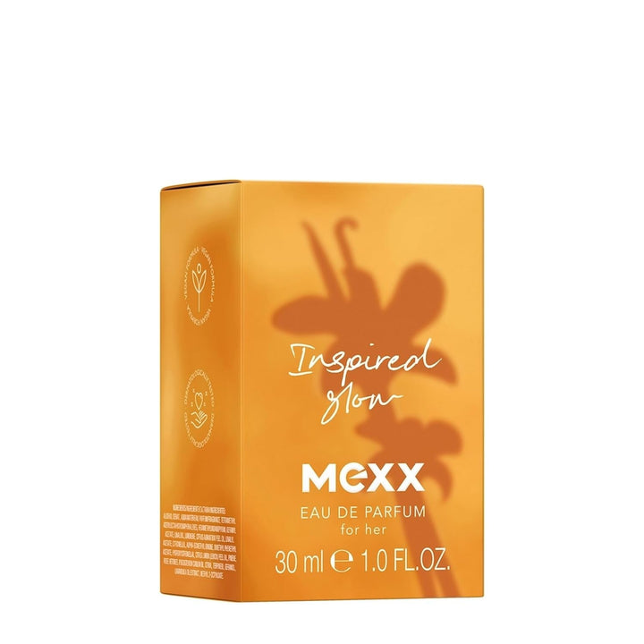 MEXX Inspired Glow Apă de Parfum pentru Femei, Parfum Floral-Fructat pentru Ea cu Proprietăți de Îmbunătățire a Starii de Spirit, 30 ml
