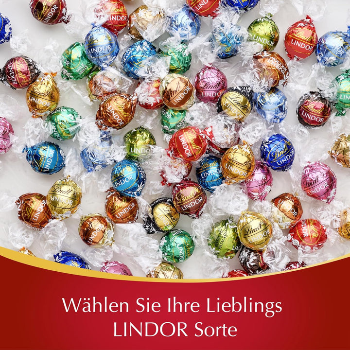 Lindt Schokolade LINDOR Kugeln Milch | 100G Im Beutel | Ca. 7 Kugeln Vollmilchschokolade Mit Zartschmelzender Füllung | Pralinen-Geschenk | Schokoladen-Geschenk