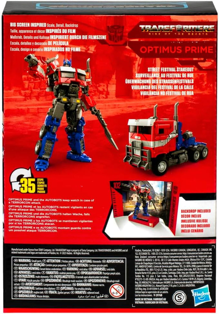 Transformers Studio Series Voyager Class Rise of the Beasts 102 Optimus Prime figurină de acțiune, roșu, alb, albastru