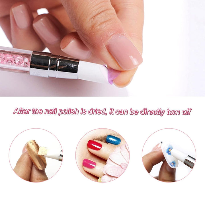 Qufiiry 5PCS Silikon Nagel Pinsel, Gel Schnitzen Pinsel, Silikon-Modellierpinsel Set, Doppel Köpfe DIY Maniküre Werkzeug