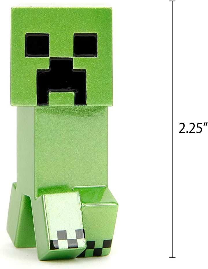 Jada Toys Minecraft Figure Set (4 bucăți) Fabricat din metal - Minecraft Caves & Cliffs Personaje de colecție (Steve, Alex, Creeper și Warden) Pentru gameri și colecționari de peste 8 ani, 6 cm fiecare