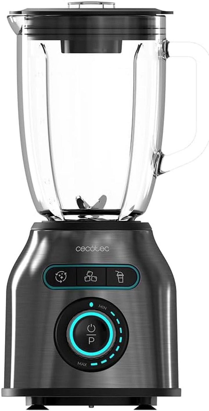 Cecotec Standmixer Power Black Titanium 2200MAX Smooth, 2200 W Maximale Leistung, 6 Klingen Aus Edelstahl, Ice-Crush-Funktion, Turbo- Und Smoothie-Funktion, Autoclean-Funktion