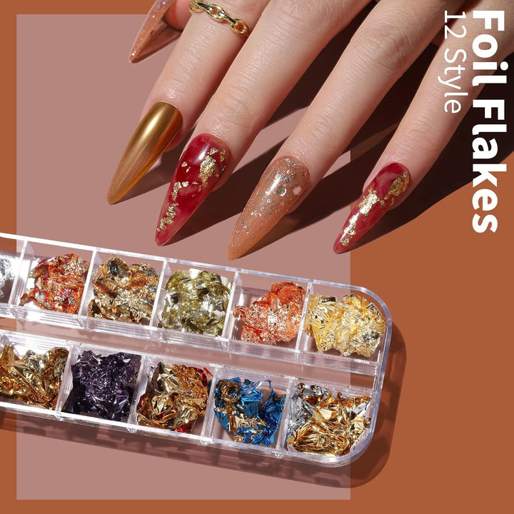 FANDAMEI Pinsel Für Gelnägel, 15 Pcs Nagel Pinsel, 5 Blätter Nagelsticker, Strasssteine Nägel, Nageldesign Set, Nageldesign Zubehör, Nail Art Pinsel Set, Nailart Pinsel Und Dekorationen Set