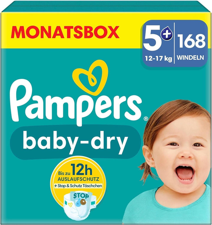 Scutece Pampers mărimea 7, 132 scutece, 15Kg+ Baby-Dry, până la 100% protecție împotriva scurgerilor toată noaptea