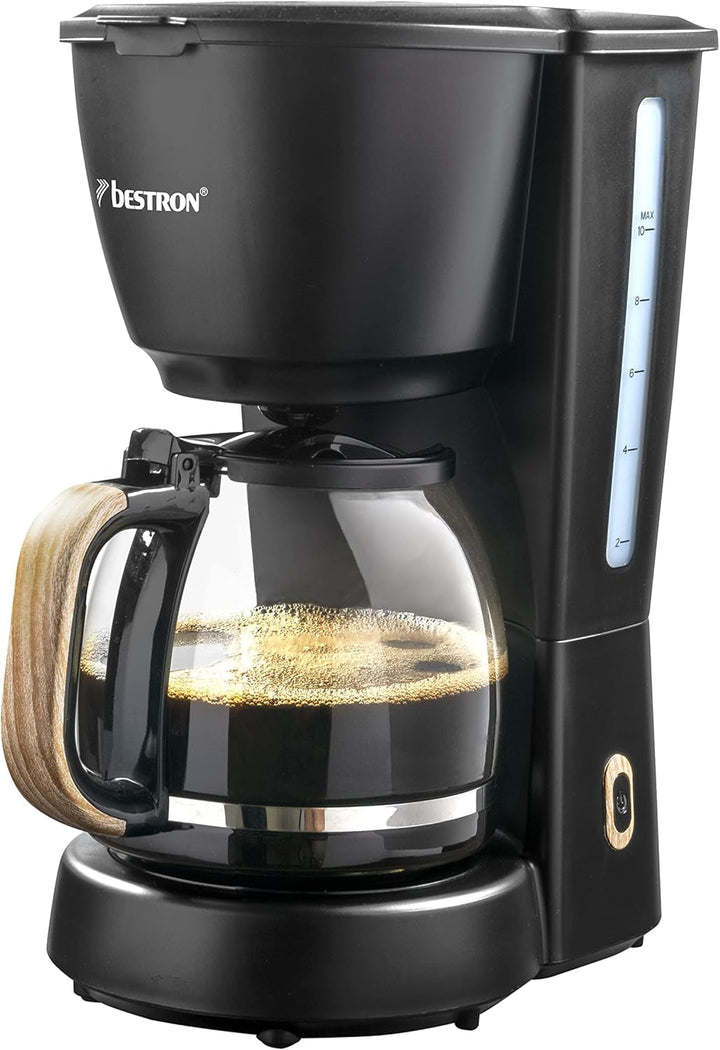 Bestron Espressor cu filtru pentru 8 cești de cafea, Espressor cu termos de 1 litru, Include filtru permanent și oprire automată, 900 W, Culoare: Cupru