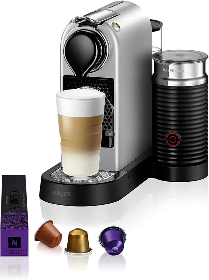 Espressor Nespresso Krups Citiz, Espressor independent, Oprire automată, Rezervor de apă de 1 litru, 1260 wați, Argintiu, XN741B