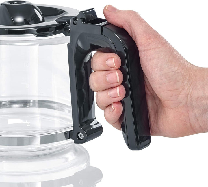 SEVERIN Cafetiera "Tip" cu ulcior de sticlă, cafea aromată, preparată rapid și silențios cu cafetiera pentru până la 10 cești, filtru de cafea, negru, KA 4815