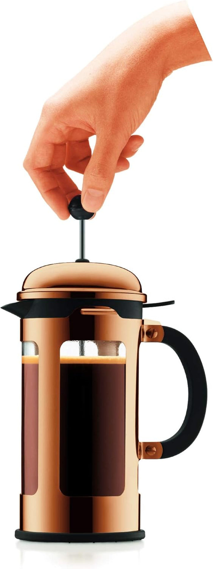 Cafetieră Bodum CHAMBORD (sistem French Press, protecție împotriva scurgerilor, cadru din oțel inoxidabil, 1,0 litri) cupru, cupru