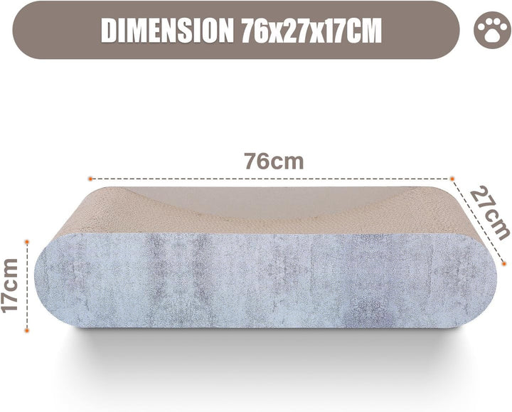 Zgâriată pentru pisici Fluffydream, carton, pat de relaxare, design în formă de os, reciclabilă, carton ondulat, stabilă și durabilă, protector pentru mobilă, reversibilă, gri