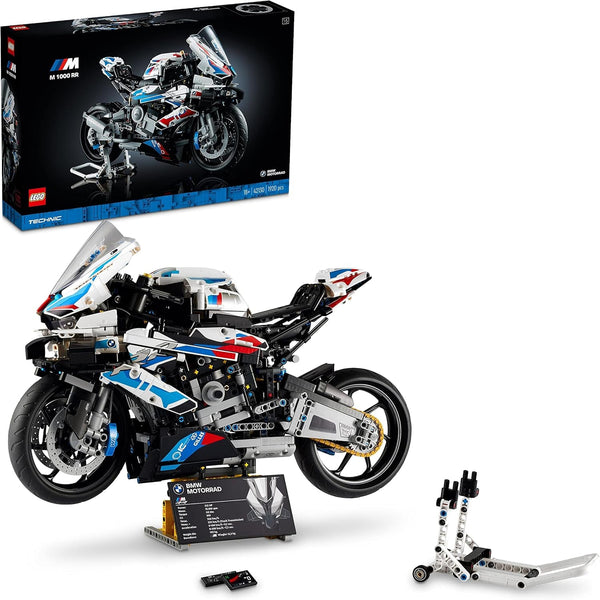 Model de motocicletă LEGO Technic BMW M 1000 RR, kit model pentru adulți, set ca un cadou pentru artizanat pentru bărbați și femei, ca decor pentru casă sau birou 42130