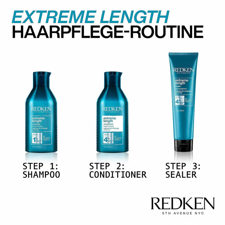 Mască de păr Redken pentru păr lung și puternic, Repară și regenerează, Împotriva ruperii părului, Cu biotină și proteine de soia, Extreme Length Sealer, 150 ml Masca de par Naty Shop