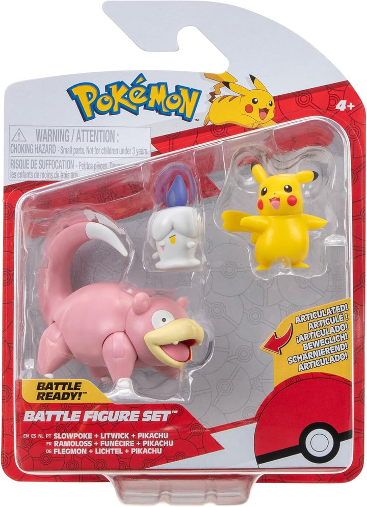 Pokémon PKW3057 Set de figuri de luptă-Piepi, Tanhel, Lauchzelot